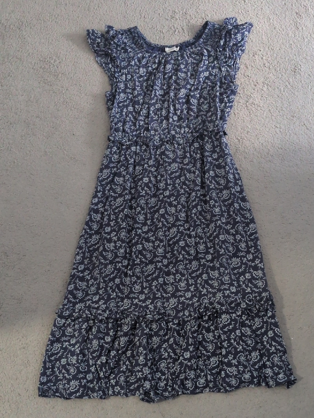 Universal Thread Blue Floral Maxi Dress with Floral Print